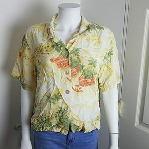 Tommy Bahama Womens M Hawaiian Blouse Vintage